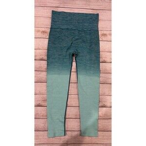 Yelete High Waist Ombre Green Work Out Leggings Womens Size XL Seamless